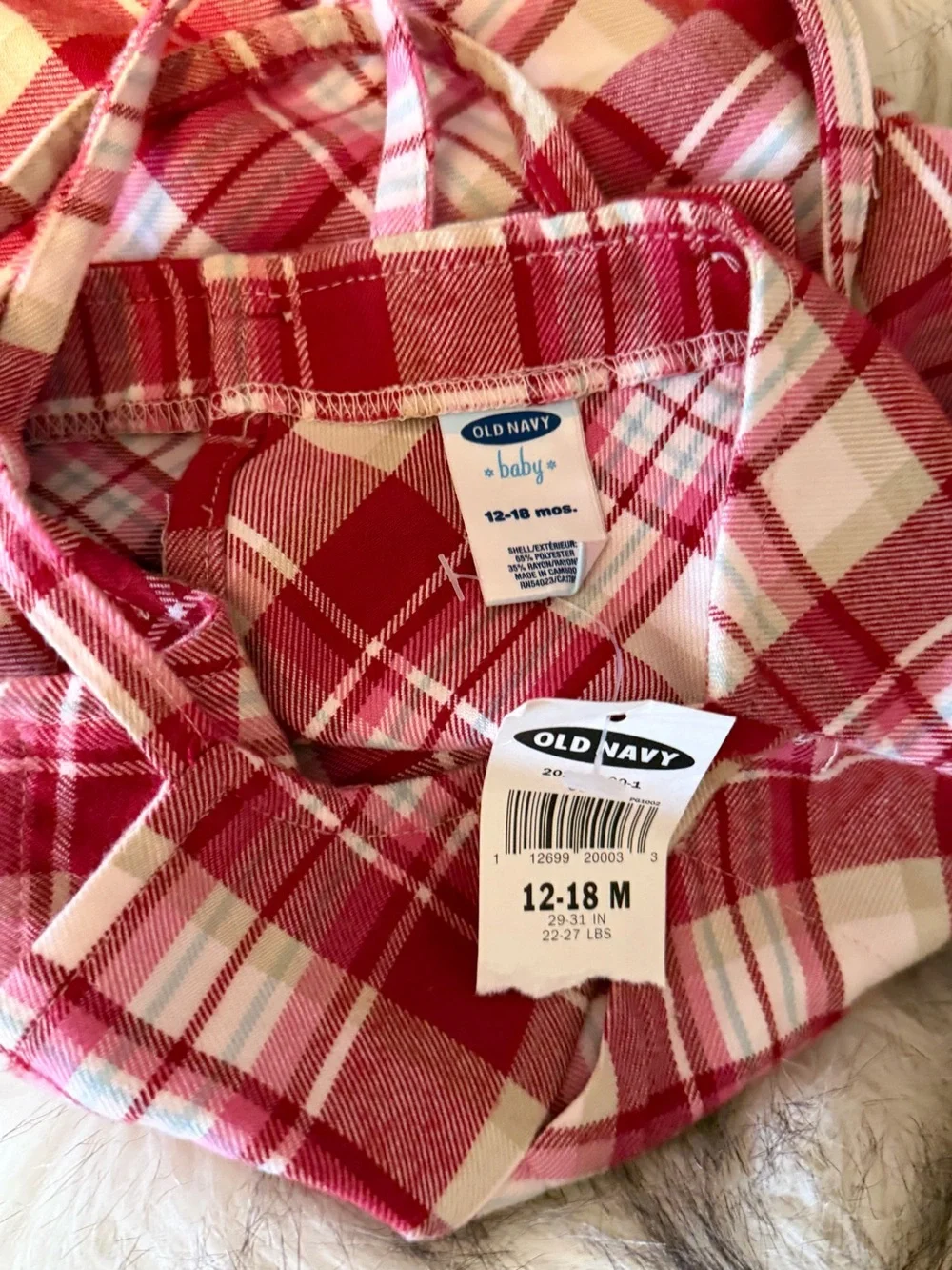 NWT Old Navy Red Hot Pink and Cream Plaid Sundress Super Soft!